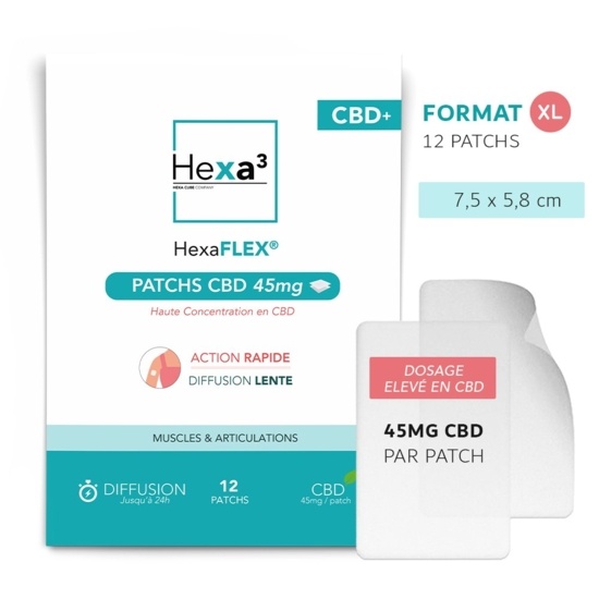 Patchs 45mg CBD Muscles & Articulations  - Hexa3