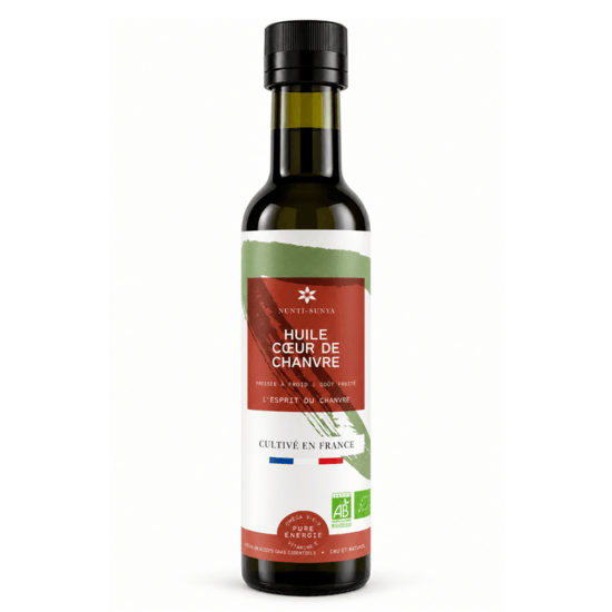 Huile Cœur de Chanvre Bio – Graines Décortiquées – 250 ml