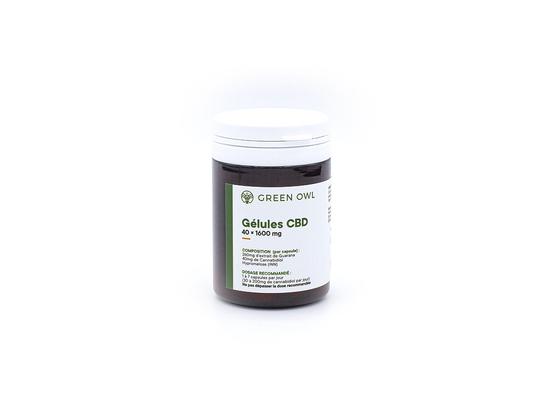 40 capsules CBD et Guarana - 1600mg - Green Owl