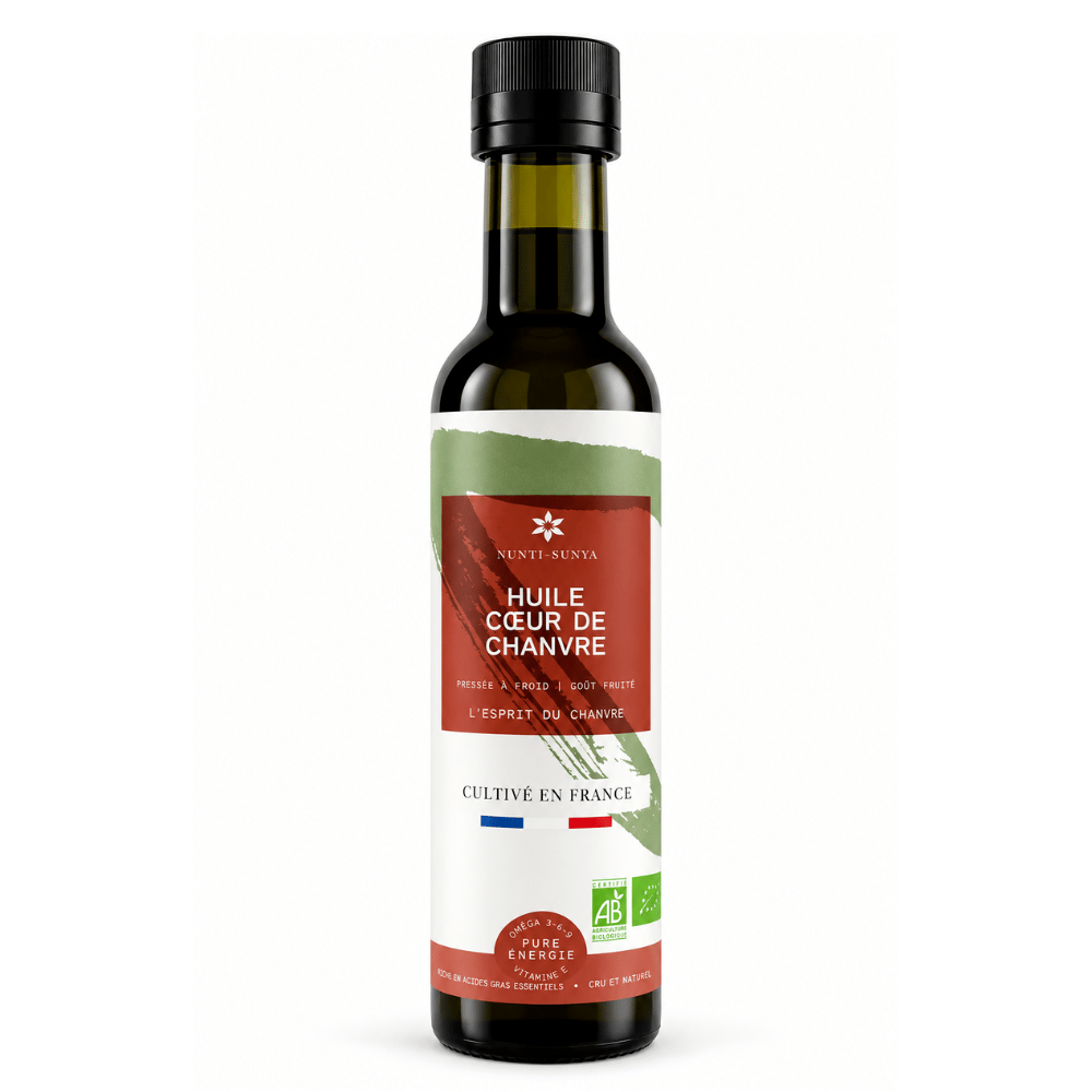 Huile Cœur de Chanvre Bio – Graines Décortiquées – 250 ml