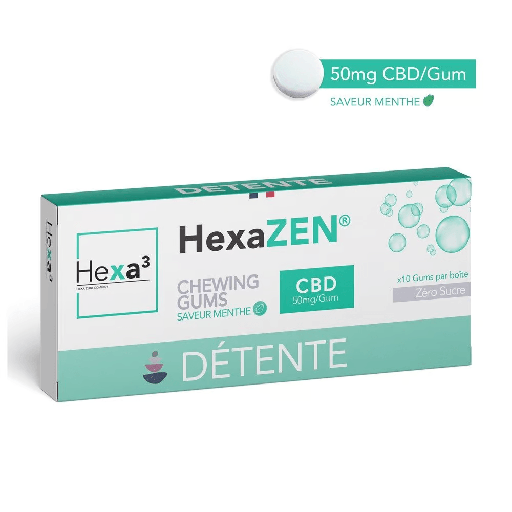Chewing gum CBD Menthe 50mg - HexaZEN