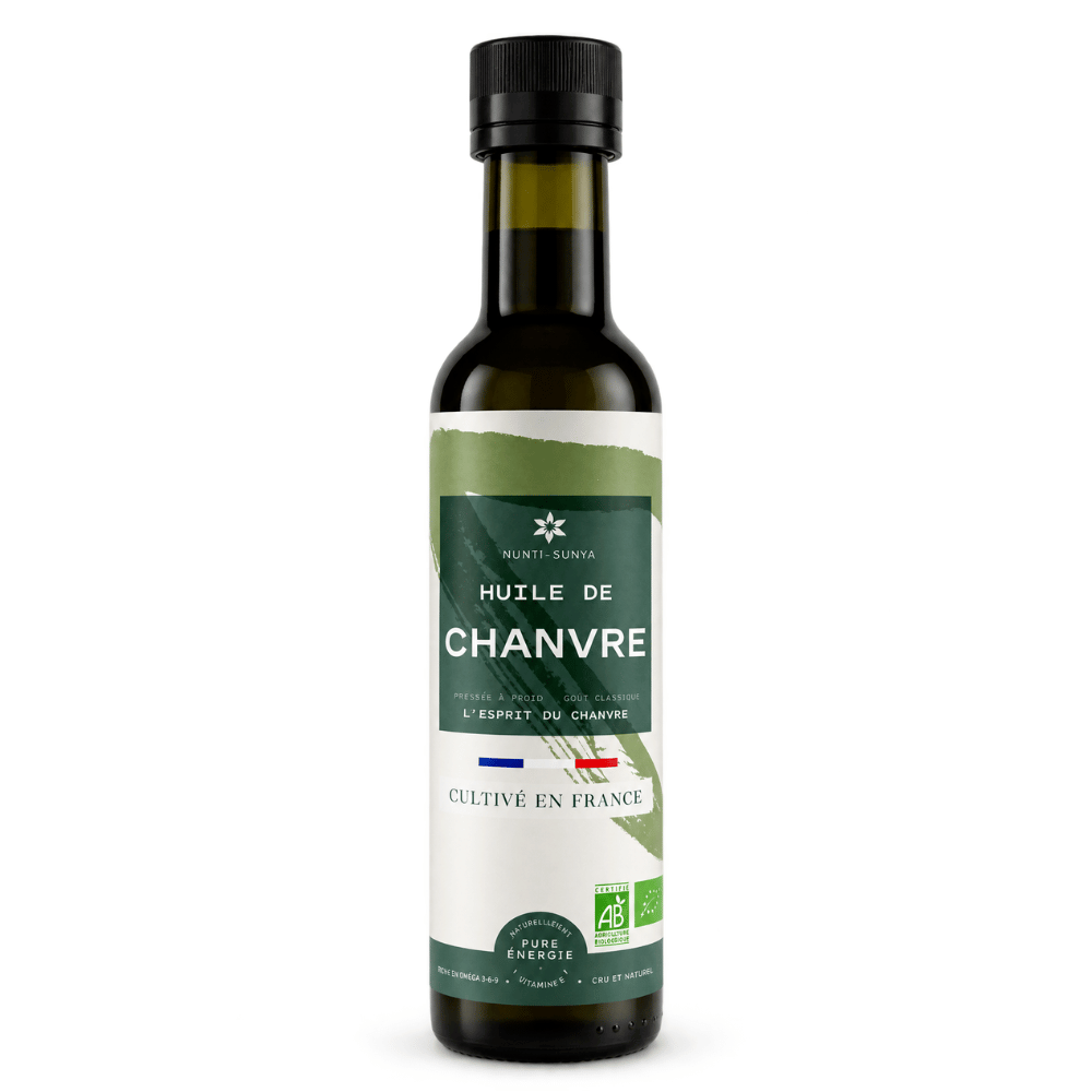 Huile vierge de graines de chanvre toastees