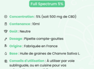 Huile CBD 5% Full Spectrum Green Owl