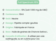 Huile CBD 10% Full Spectrum  Green Owl