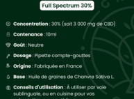 Huile CBD 30% Full Spectrum  Green Owl