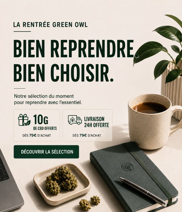 Soldes d'été CBD GreenOwl — jusqu'à -60% sur les fleurs et résines